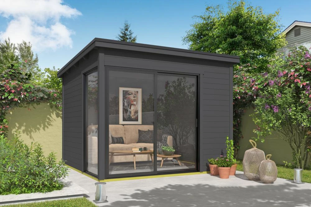 Outdoor Life Tuinhuis Julia 295 x 295 cm Carbon Grey - Afbeelding 1